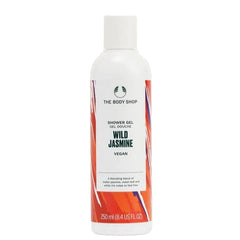 The Body Shop Wild Jasmine shower gel bottle on a white background
