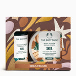 The Body Shop's Shea treats set with shower cream and body butter in a decorative box.
