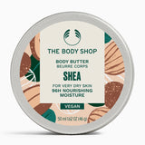 The Body Shop's Shea body butter container on a white background