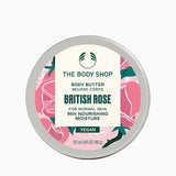 The Body Shop's British Rose body butter on a white background
