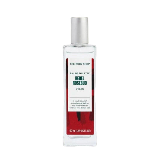 The Body Shop Rebel Rosebud perfume bottle on a white background